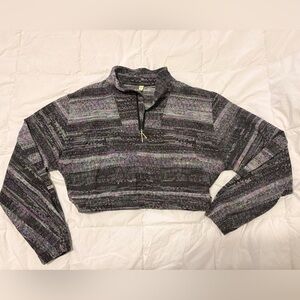 lululemon athletica Purple and Gray Striped Sweatshirt